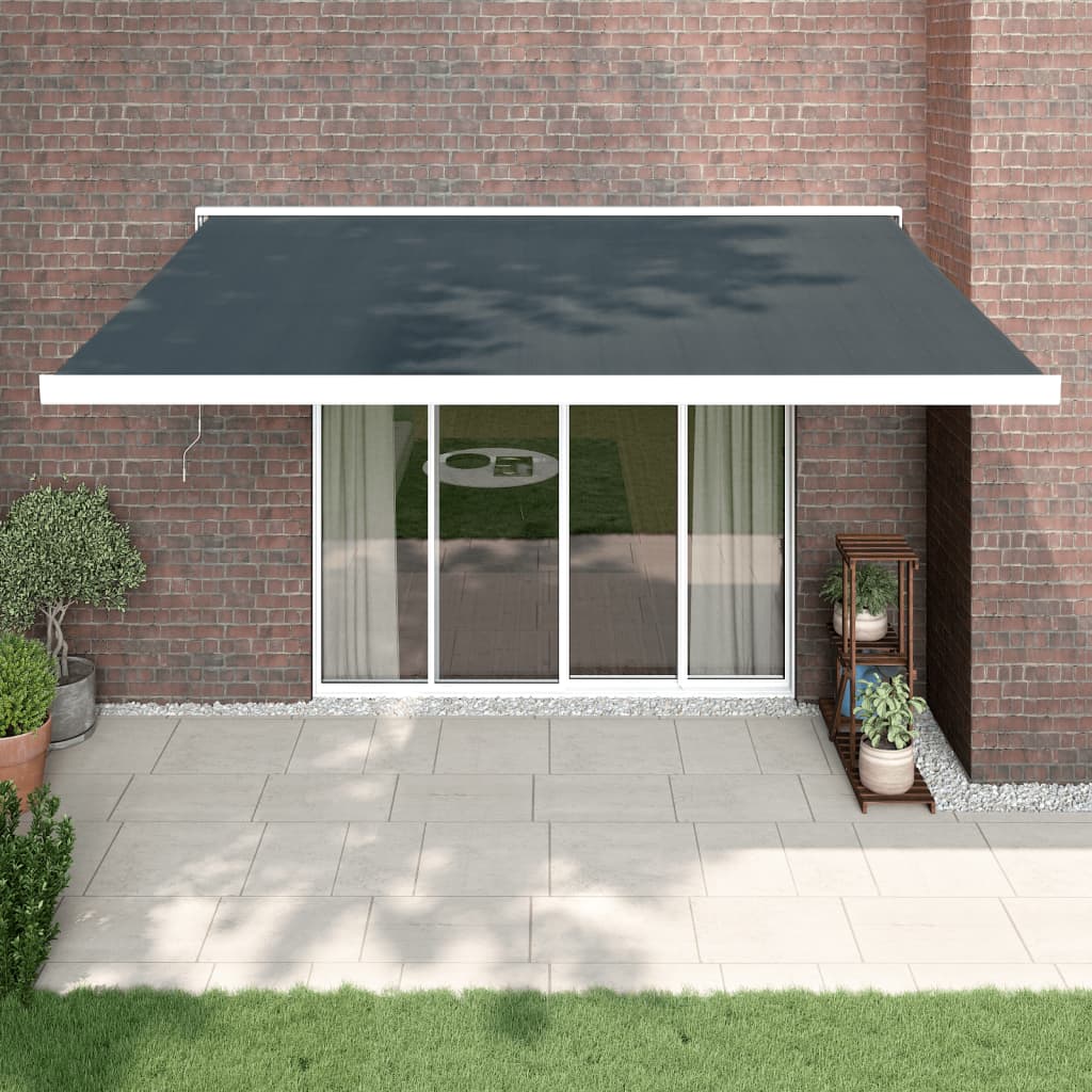 Vidaxl Luifel prolonge 4,5x3 m de poussière et d'anthracite en aluminium -colored