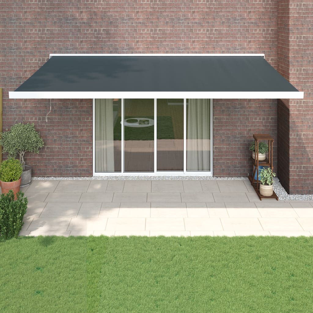 Vidaxl Luifel étend 5x3 m de poussière et d'anthracite en aluminium -colored
