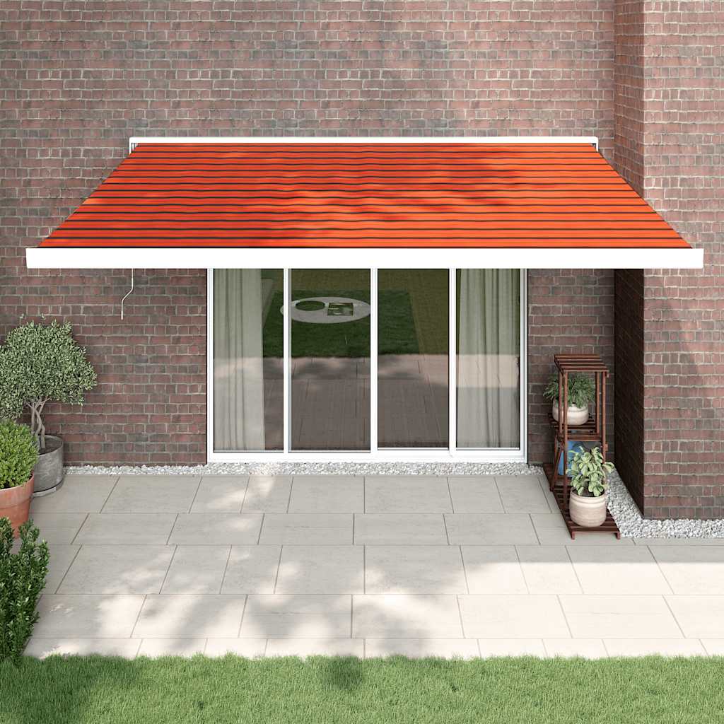 Vidaxl Luifel extensible 4x3 m poussière et aluminium orange et brun