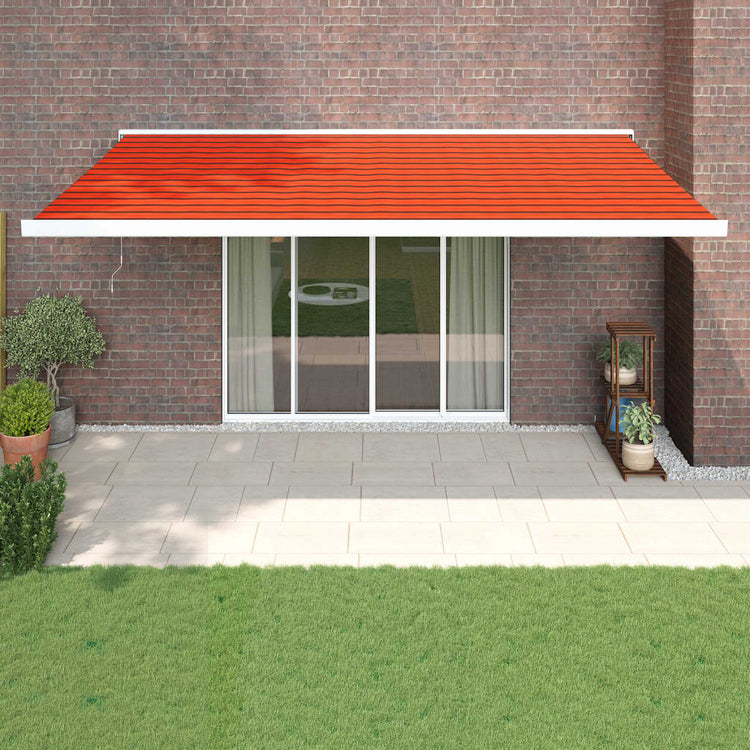 Vidaxl Luifel extensible 5x3 m poussière et aluminium orange et brun