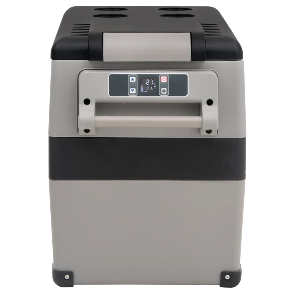 Vidaxl Cool Boîte avec poignée 45 l pp pe noire et blanc
