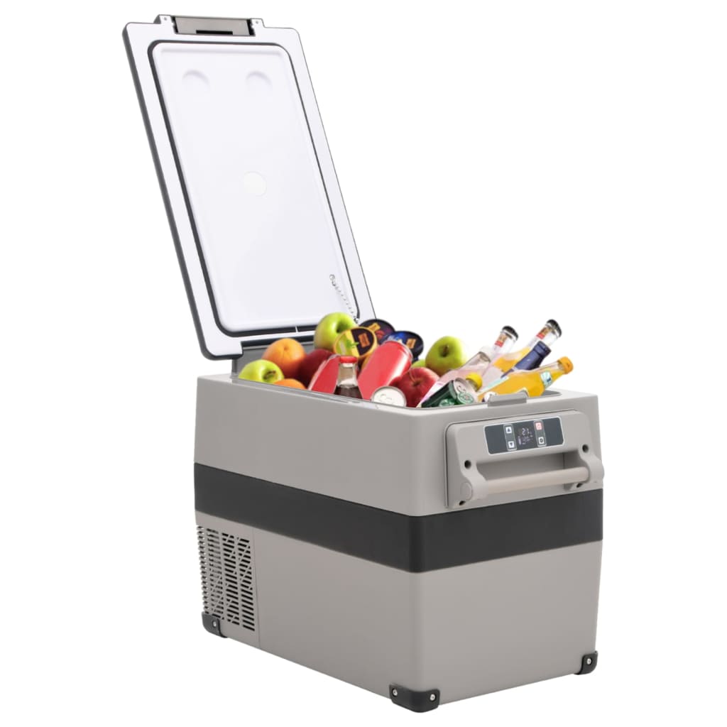 Vidaxl Cool Boîte avec poignée 55 l pp pe noir et gris