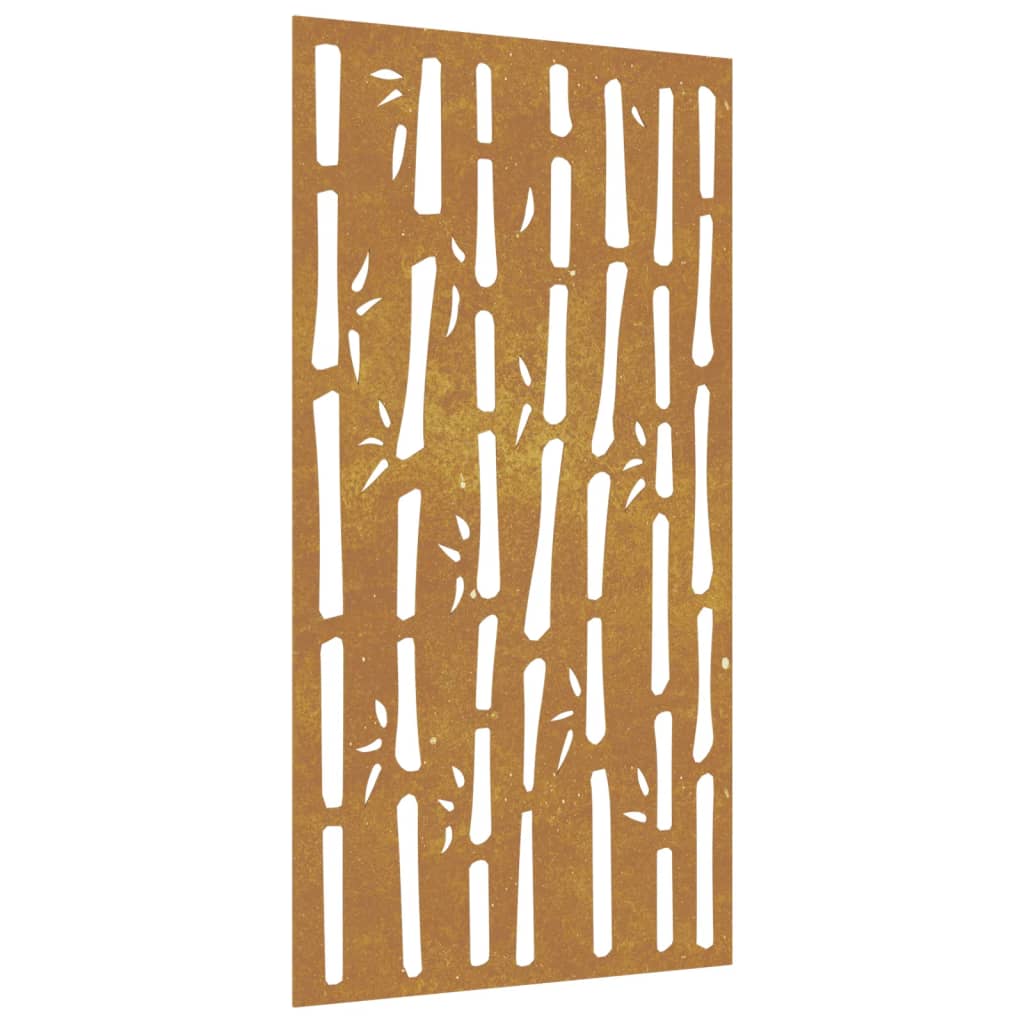 Vidaxl Wall Decoration Garden Bamboo Design 105x55 cm Cortenstaal