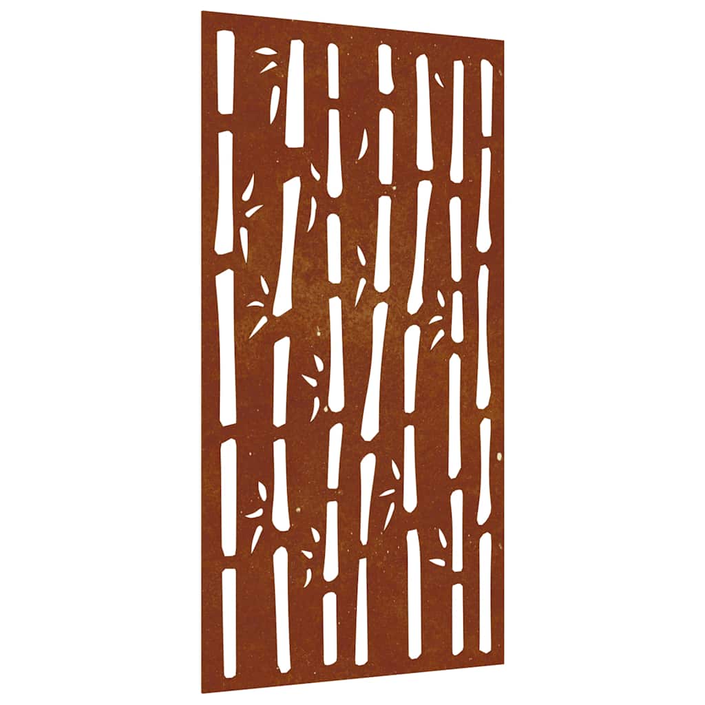Vidaxxl décoration murale jardin bambou design 105x55 cm acier corten