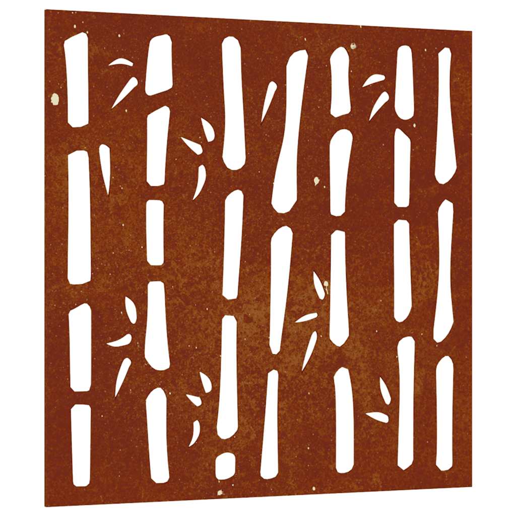 Vidaxl Wall Decoration Garden Bamboo Design 55x55 cm Cortenstaal