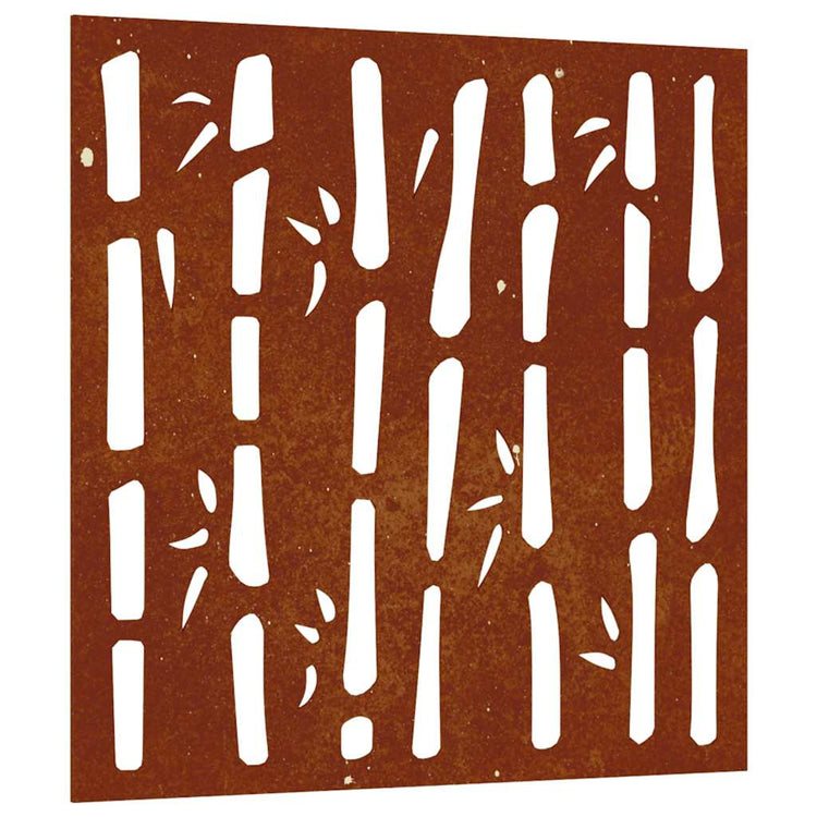 Vidaxl Wall Decoration Garden Bamboo Design 55x55 cm Cortenstaal