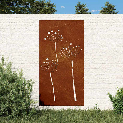 Vidaxl Mur Decoration Garden Flower Design 105x55 cm Cortenstaal