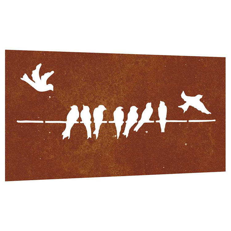 VidaXL décoration murale jardin oiseau design 105x55 cm acier corten