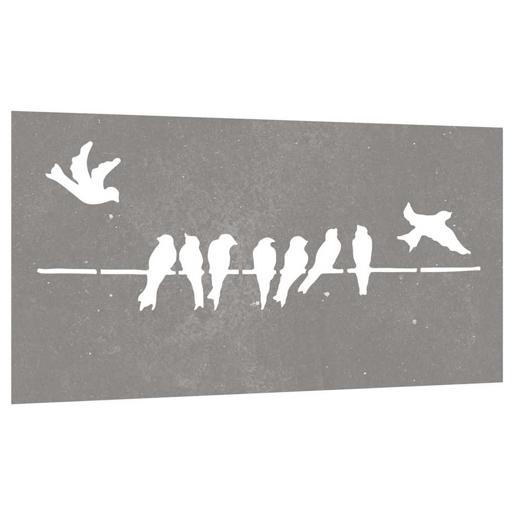 VidaXL décoration murale jardin oiseau design 105x55 cm acier corten
