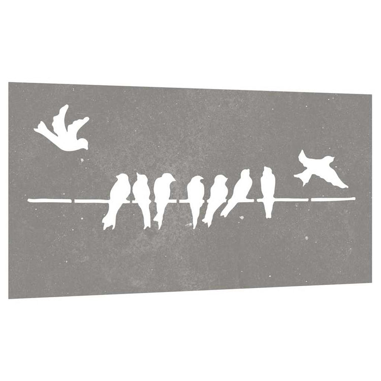 VidaXL décoration murale jardin oiseau design 105x55 cm acier corten