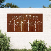 Vidaxl Mur Decoration Garden Flower Design 105x55 cm Cortenstaal - afbeelding 1