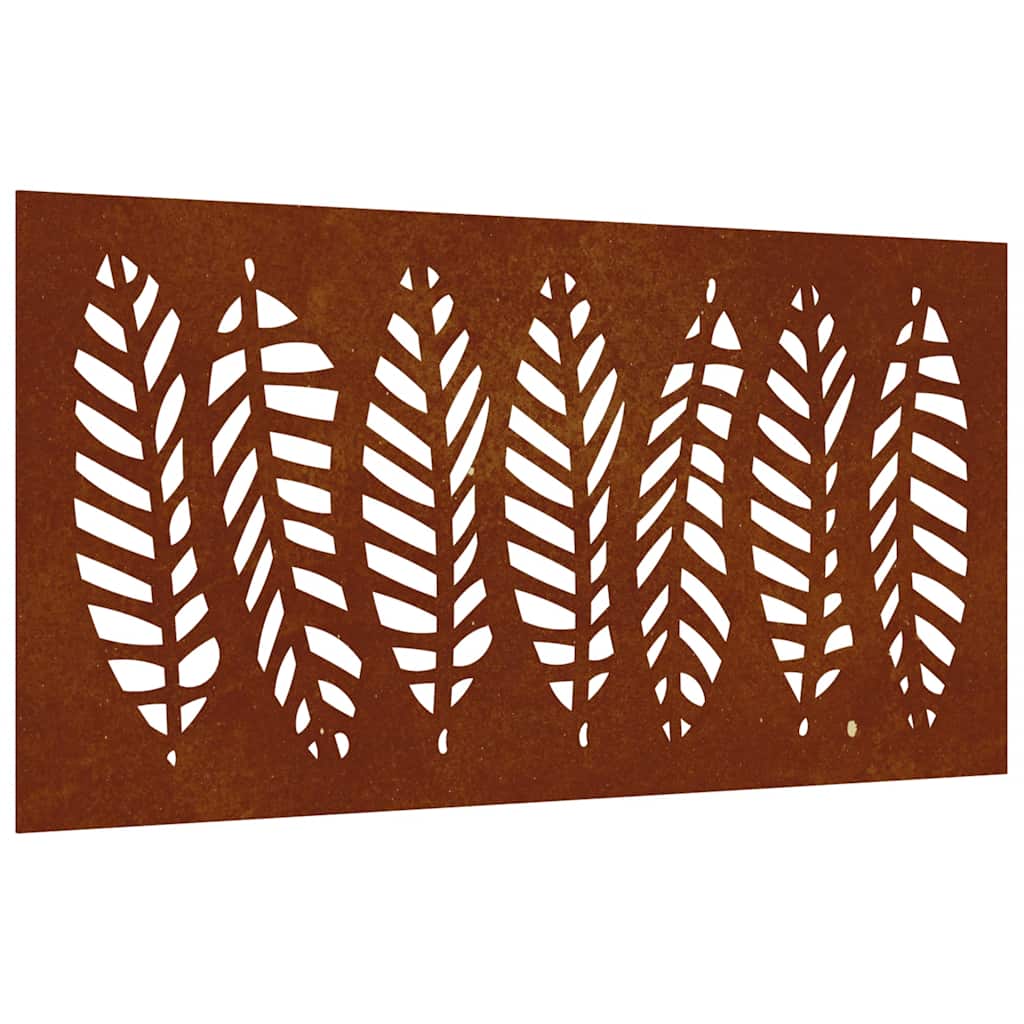 Vidaxl Mur Decoration Garden Leaf Design 105x55 cm Cortenstaal