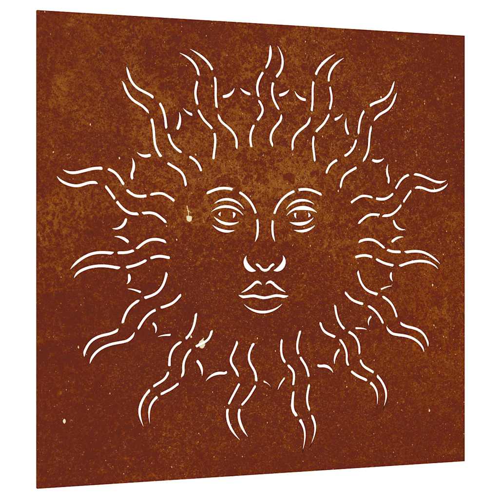 Vidaxl Wall Decoration Garden Sun Sport 55x55 cm Cortenstaal