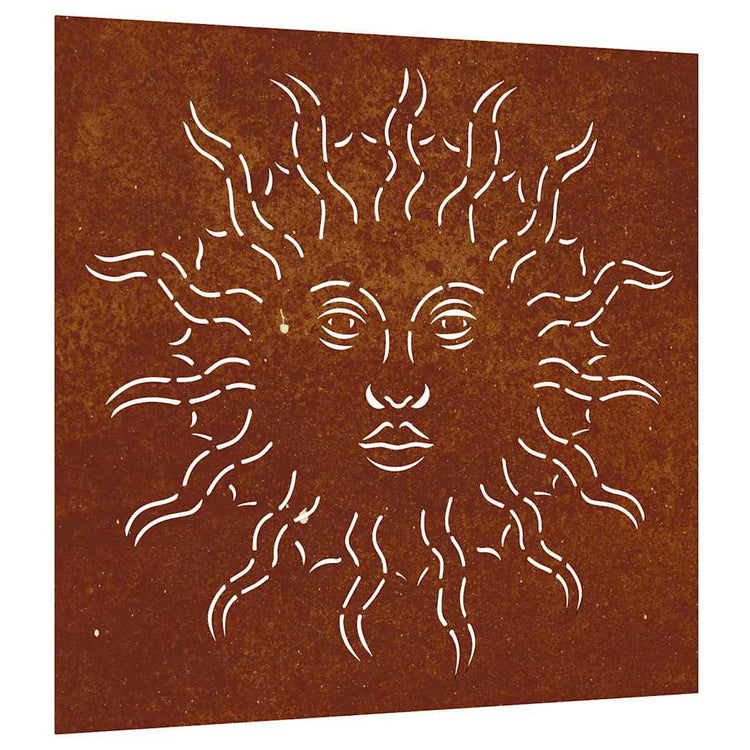 Vidaxl Wall Decoration Garden Sun Sport 55x55 cm Cortenstaal