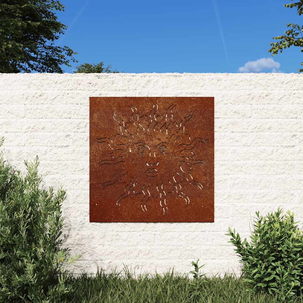 Vidaxl Wall Decoration Garden Sun Sport 55x55 cm Cortenstaal