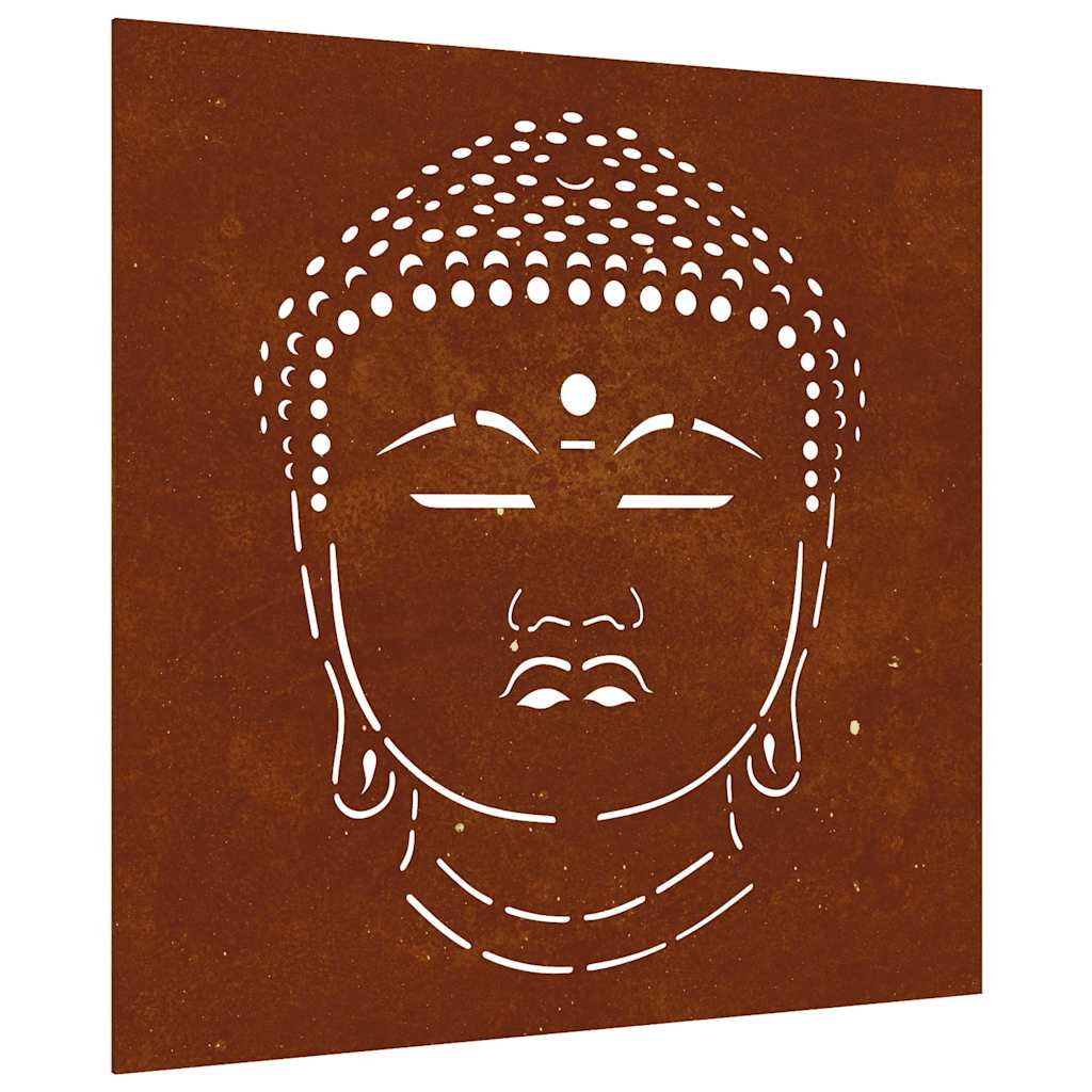 Vidaxl Wall Decoration Garden Buddhahoofd Design 55x55 cm Cortenstaal