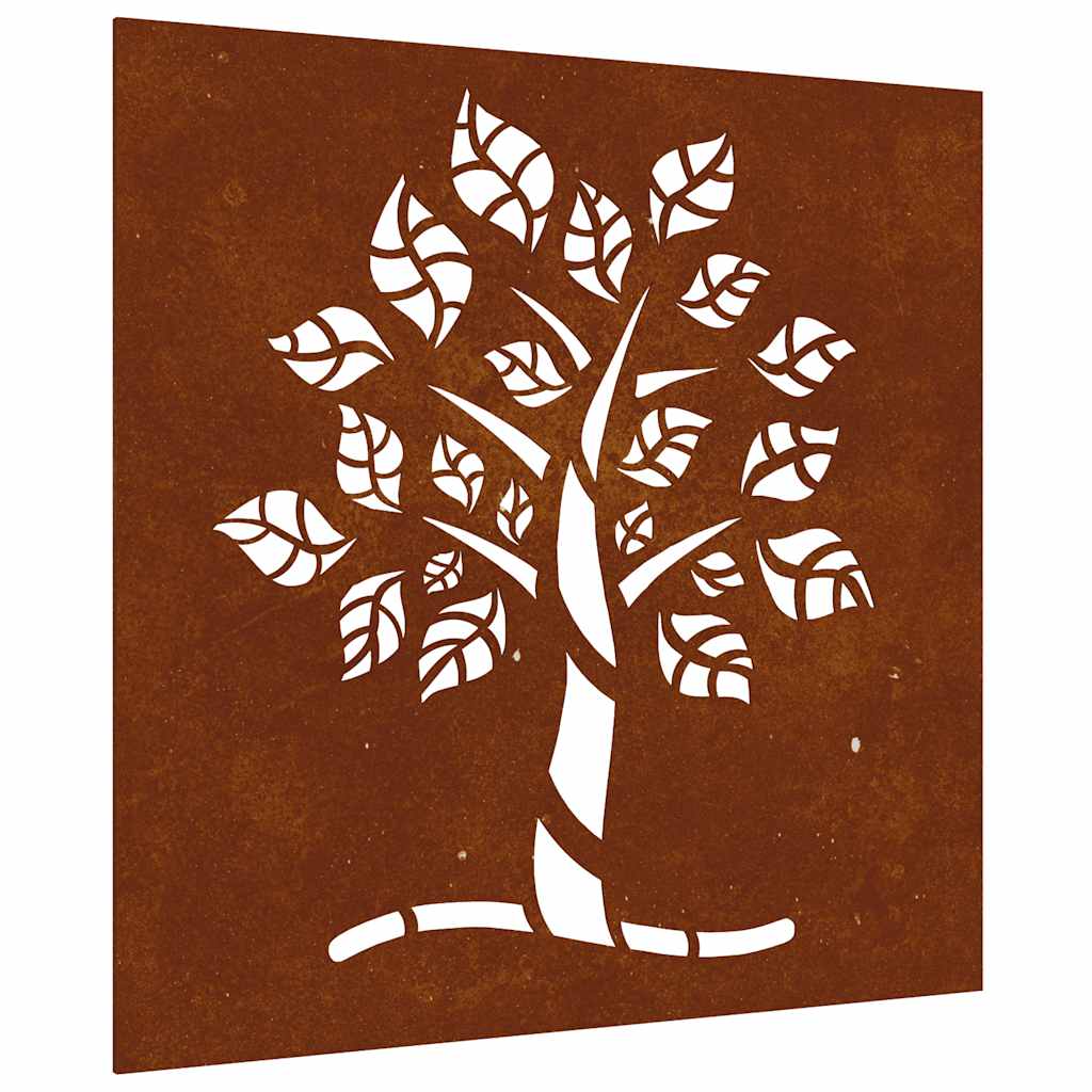 Vidaxl Wall Decoration Garden Tree Design 55x55 cm Cortenstaal