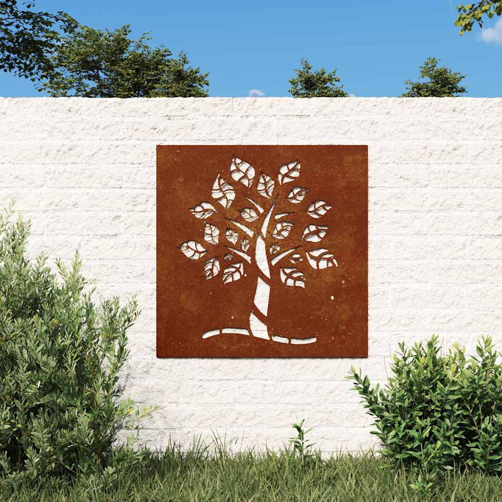 Vidaxl Wall Decoration Garden Tree Design 55x55 cm Cortenstaal