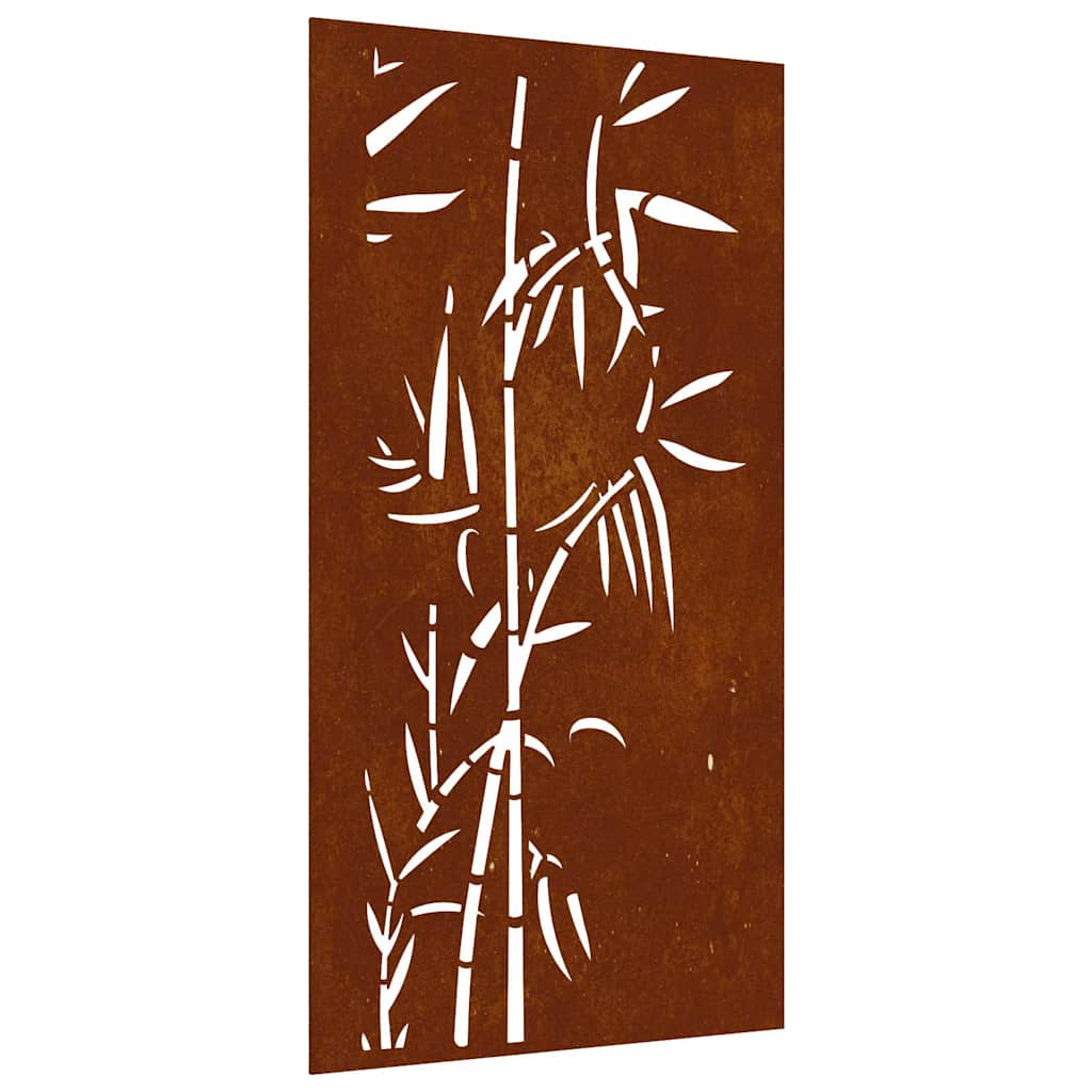Vidaxxl décoration murale jardin bambou design 105x55 cm acier corten