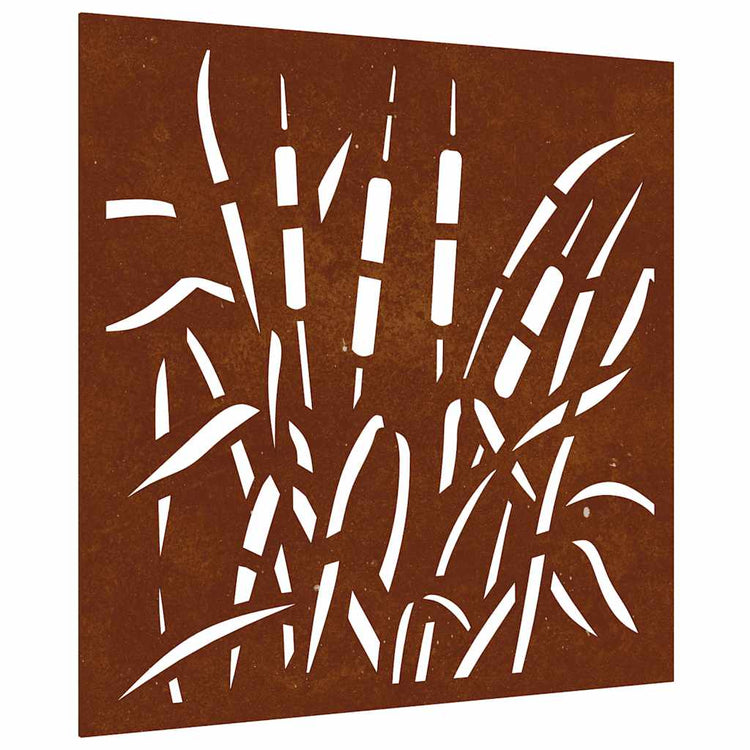 Vidaxl Mur Decoration Garden Herbe Design 55x55 cm Cortenstaal
