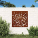Vidaxl Mur Decoration Garden Herbe Design 55x55 cm Cortenstaal