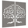 Vidaxl Wall Decoration Garden 2 St Tree Design 105x55 cm Cortenstaal