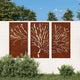 Vidaxx ensemble de décoration de jardin 3 pièces design arbre 105x55 cm acier corten