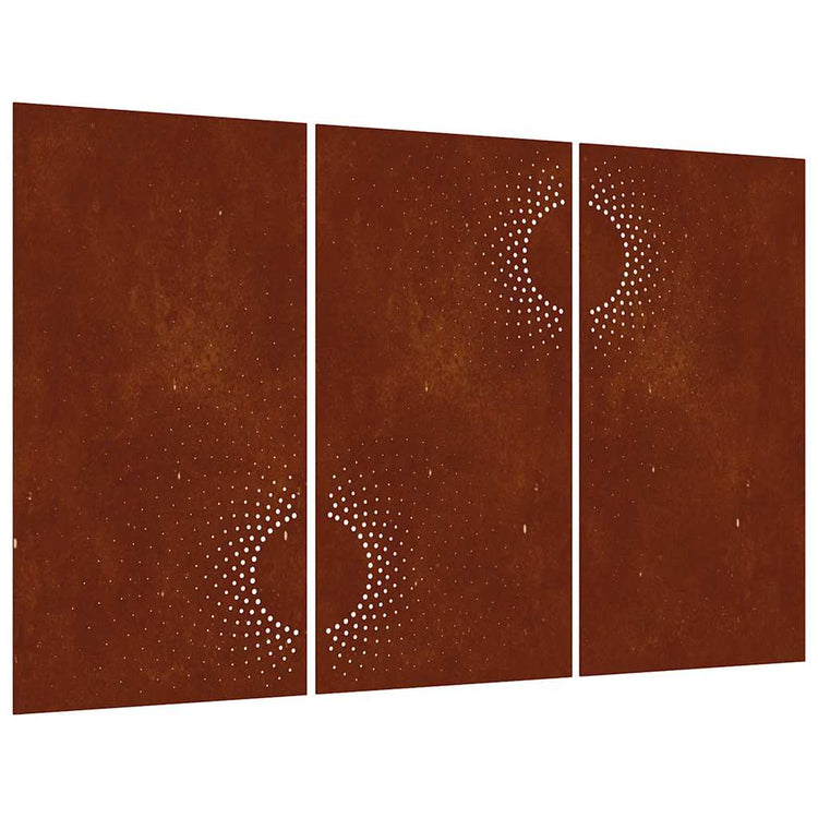 Vidaxl Wall Decoration Garden 3 St Sun Design 105x55 cm Cortenstaal