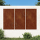 Vidaxl Wall Decoration Garden 3 St Sun Design 105x55 cm Cortenstaal