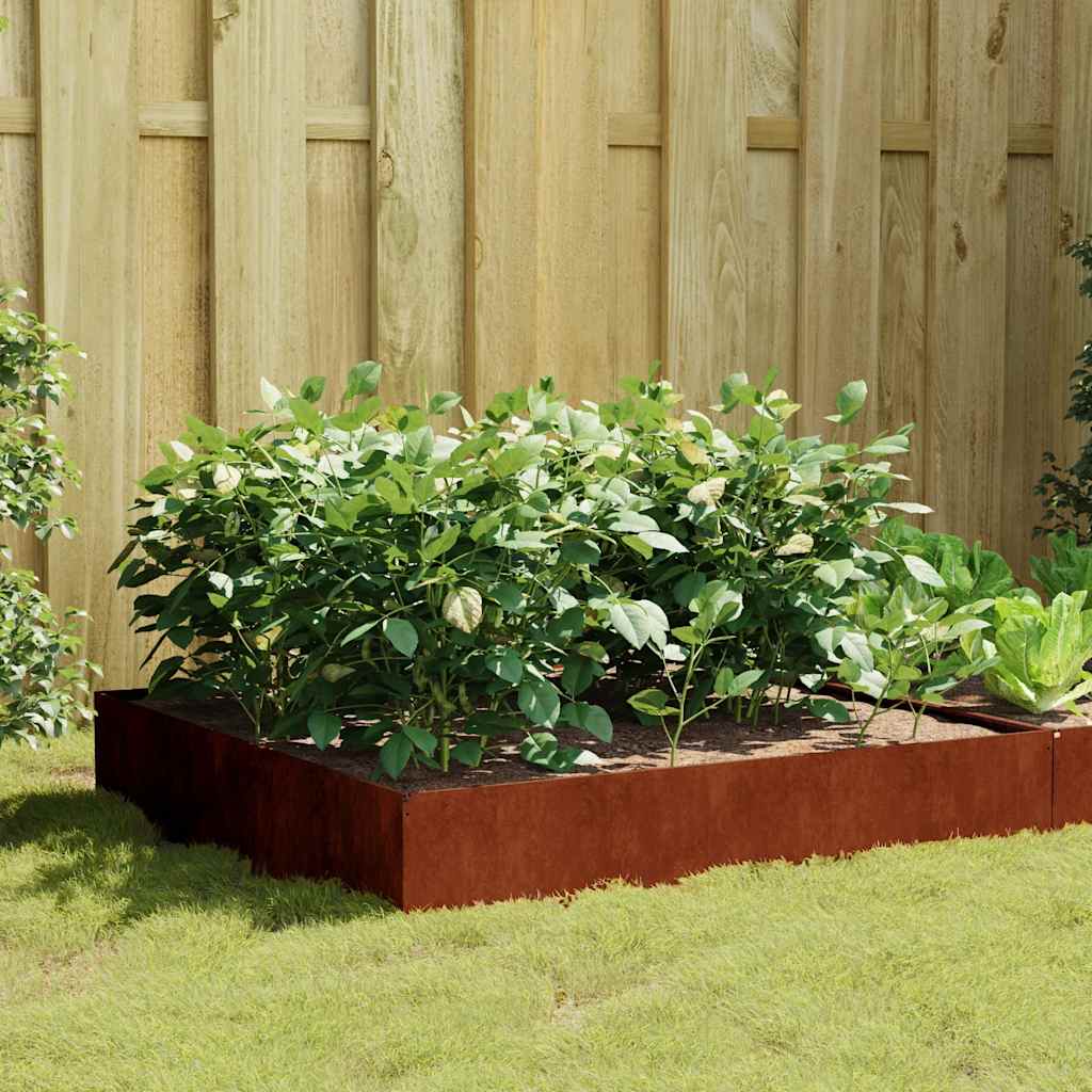 Vidaxl Planter élevé 100x100x33,5 cm Cortenstaal