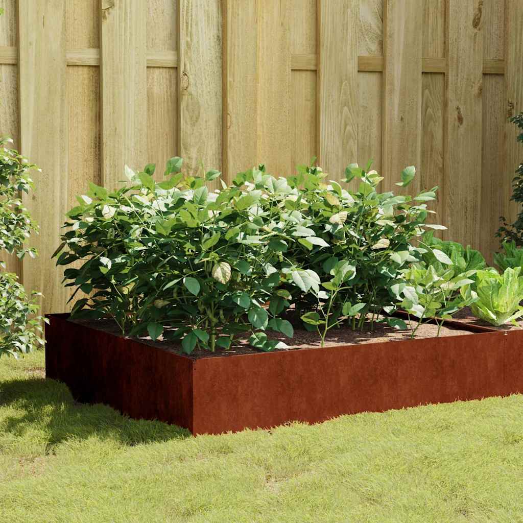 Vidaxl Planter élevé 100x100x41 cm Cortenstaal