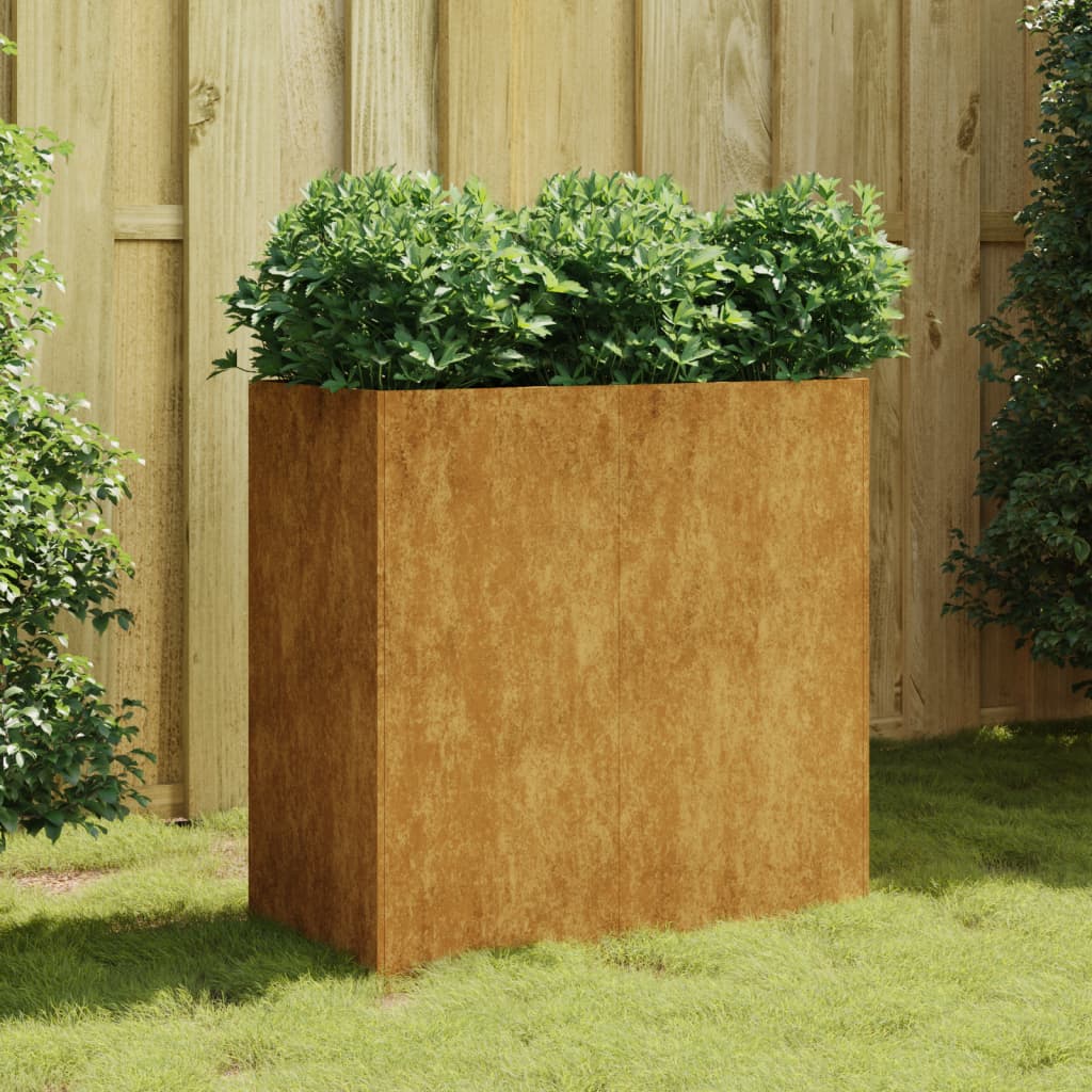 Boîte de planification Vidaxl 80x40x80 cm Corten Steel