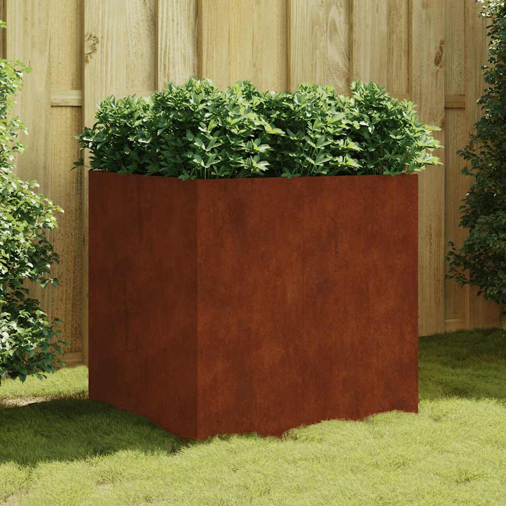 Boîte de planification Vidaxl 80x80x80 cm Corten Steel