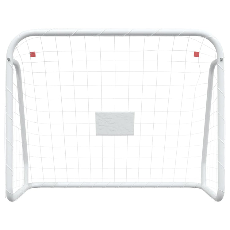 Objectif de football Vidaxl avec acier net 125x96x60 cm et blanc en polyester