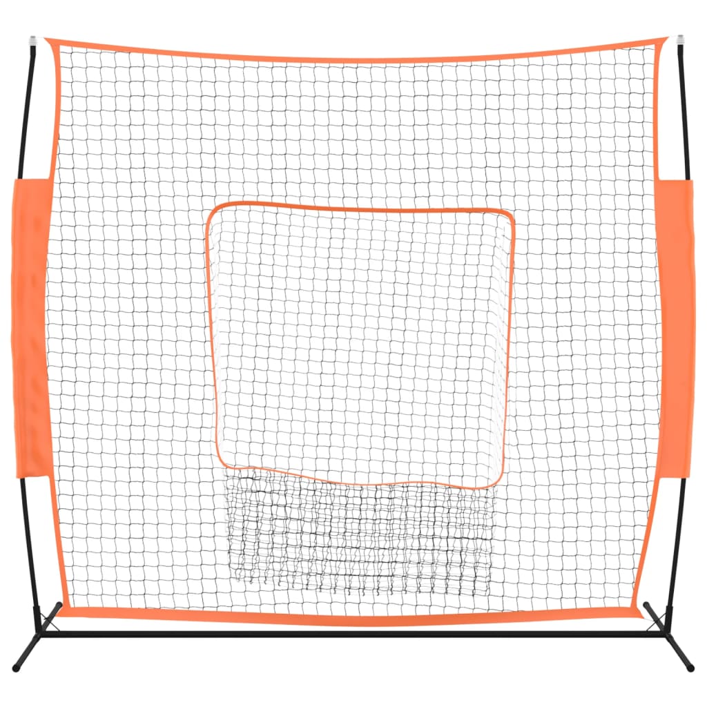Vidaxl baseball net portable 219x107x212 cm en acier polyester rouge noir