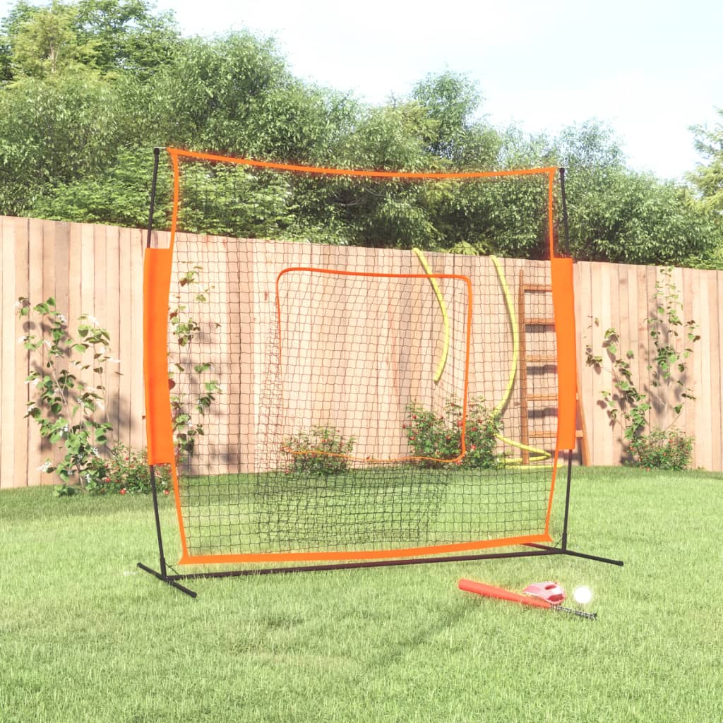 Vidaxl baseball net portable 219x107x212 cm en acier polyester rouge noir
