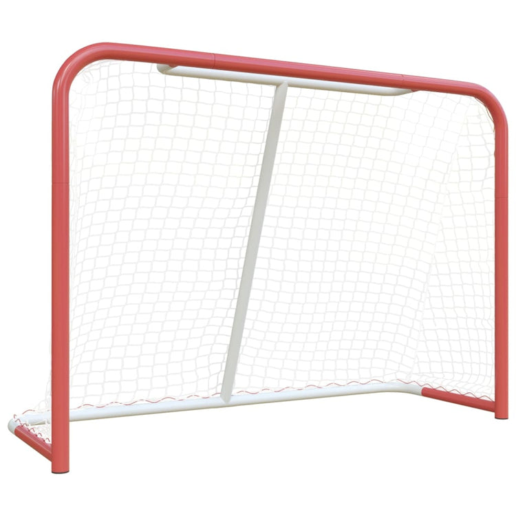 Vidaxl Hockey objectif avec net 153x60x118 cm en acier et polyester rouge et blanc