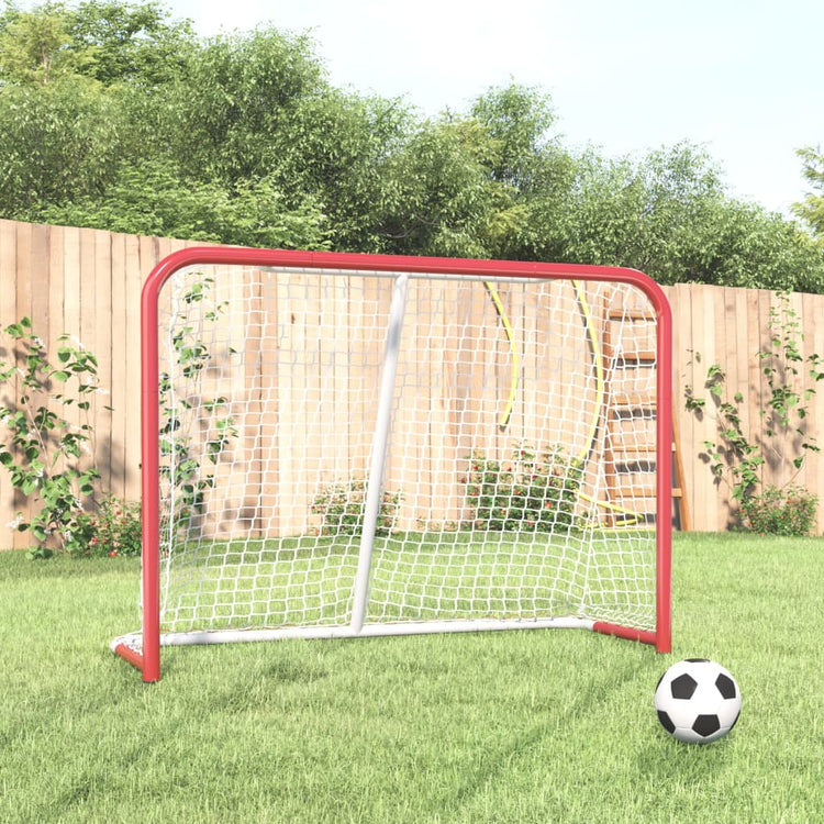 Vidaxl Hockey objectif avec net 153x60x118 cm en acier et polyester rouge et blanc