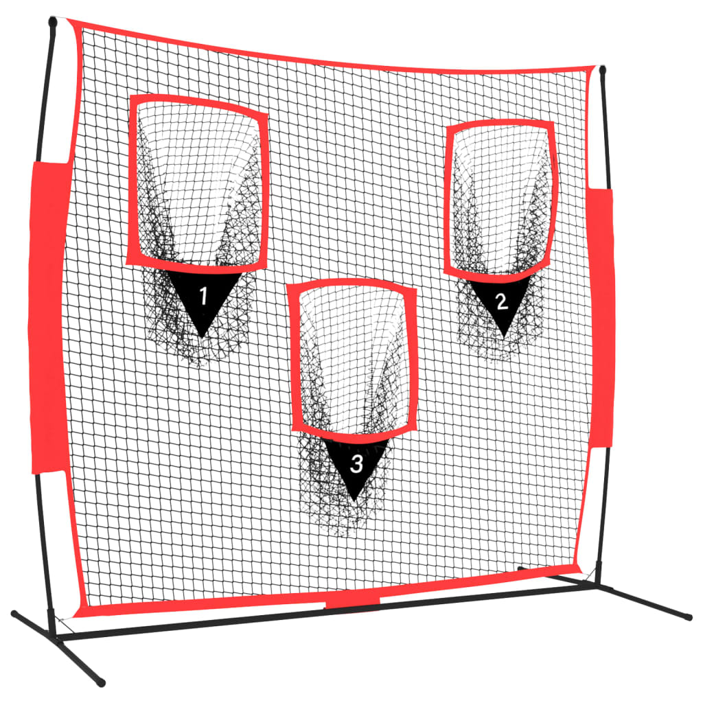 Vidaxl Baseball Net Portable 183x105x183 CM Polyester noir et rouge