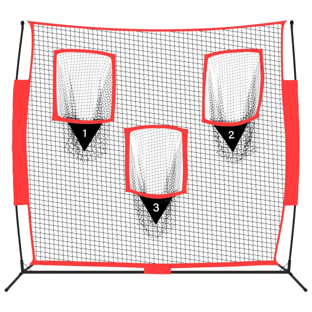 Vidaxl Baseball Net Portable 183x105x183 CM Polyester noir et rouge