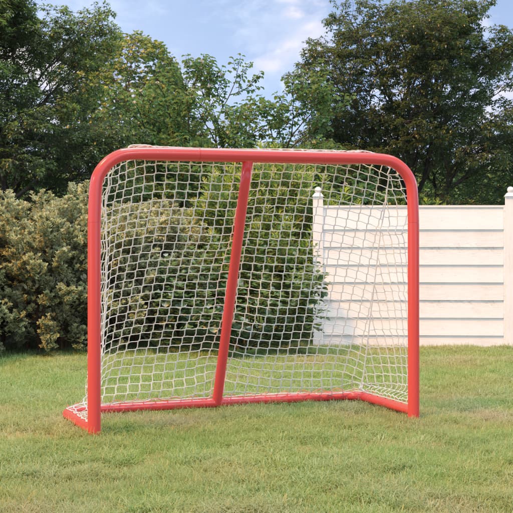 Cible de hockey vidaxl 183x71x122 cm Polyester rouge et blanc