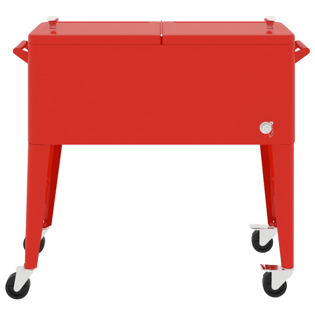 Vidaxl Cool Box sur roues 92x43x89 cm rouge