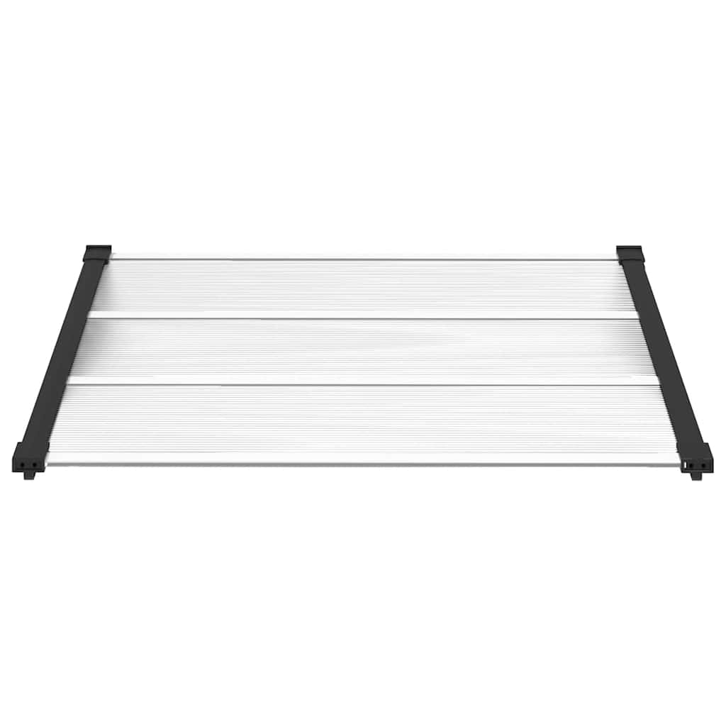 Vidaxl Door auvent 122x90 cm Polycarbonate noir et transparent