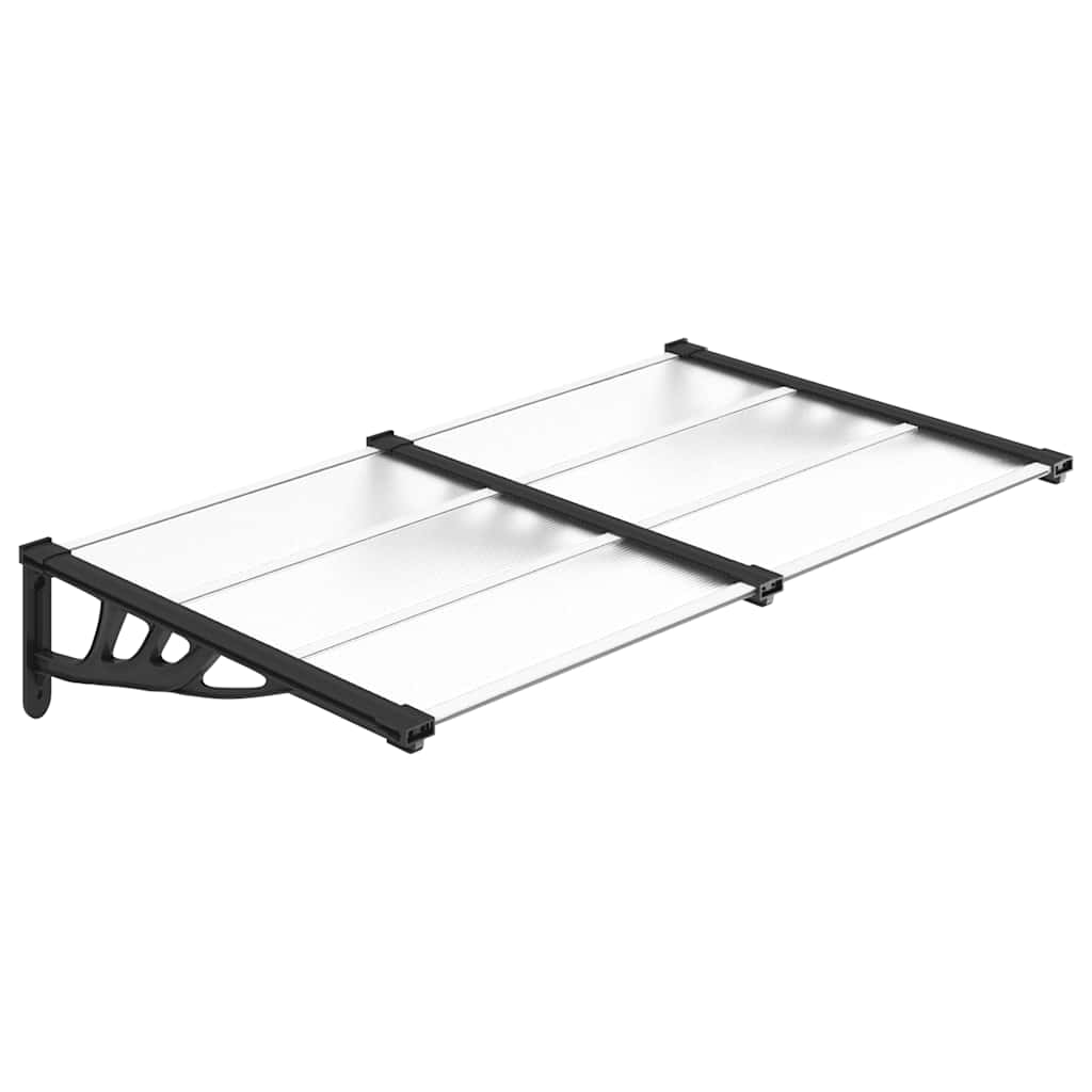 Vidaxl Door auvent 152.5x90 cm Polycarbonate noir et transparent