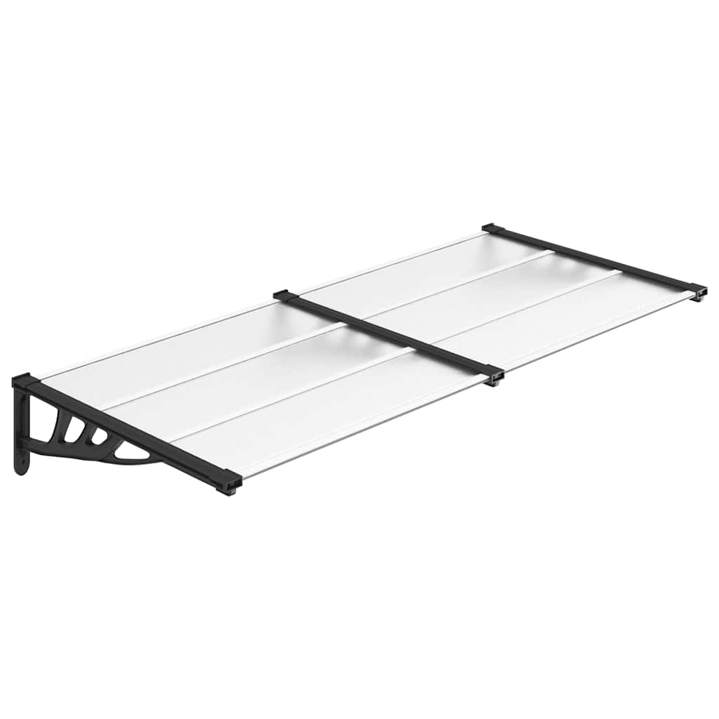 Vidaxl Door auvent 199x90 cm Polycarbonate noir et transparent
