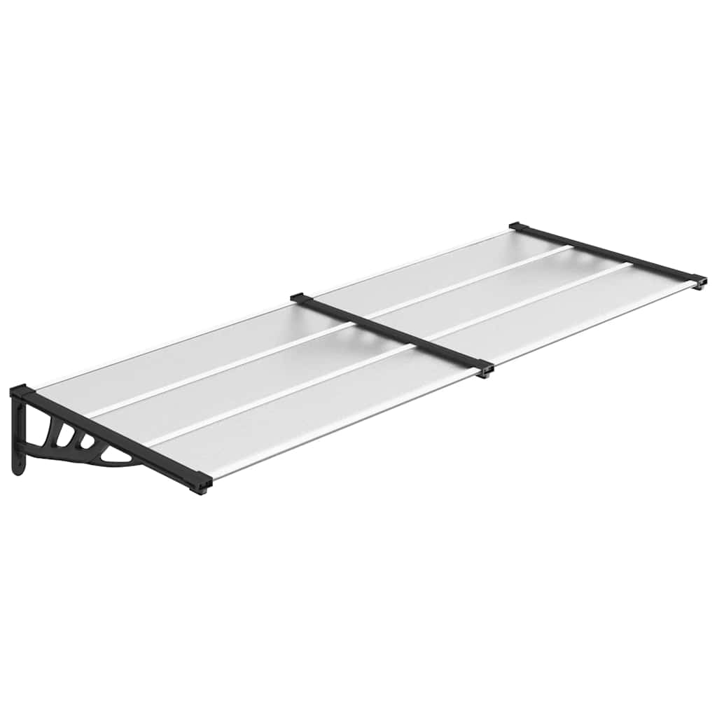 Vidaxl Door auvent 239x90 cm Polycarbonate noir et transparent