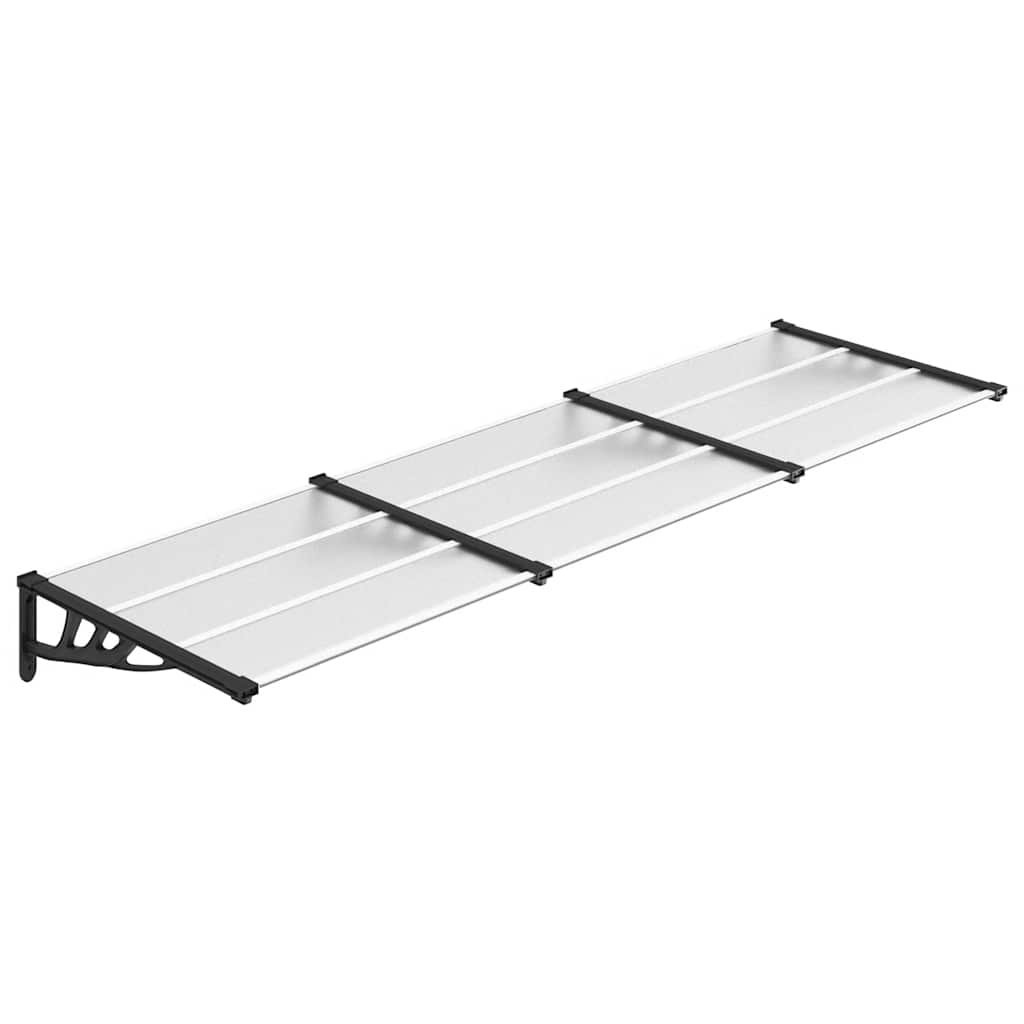 Vidaxl Door auvent 297,5x90 cm Polycarbonate noir et transparent