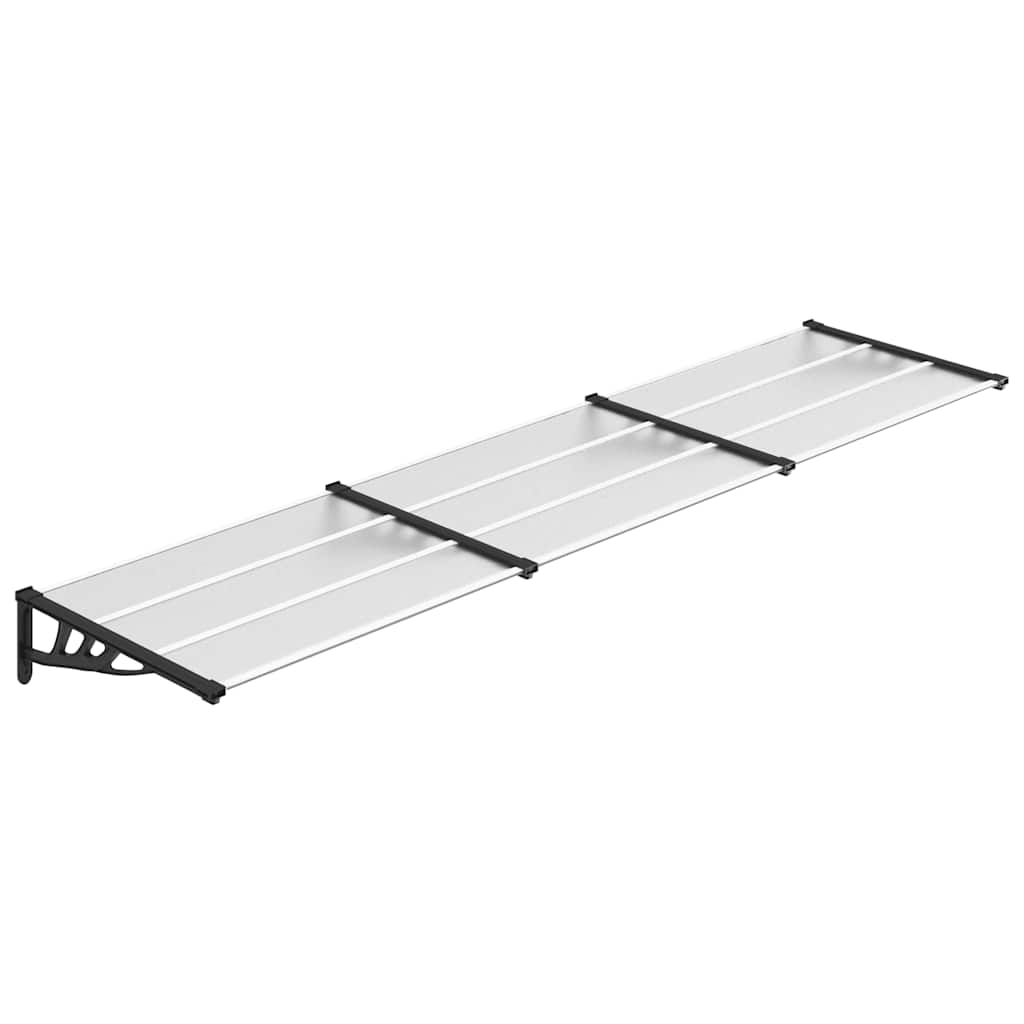 Vidaxl Door auvent 358.5x90 cm Polycarbonate noir et transparent