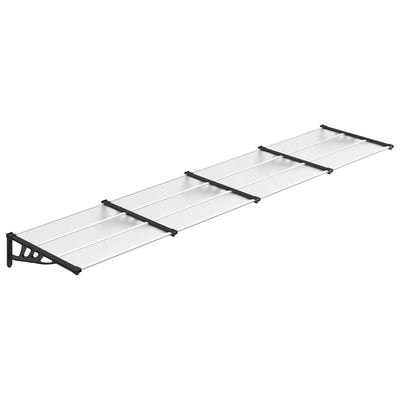 Vidaxl Door auvent 396x90 cm Polycarbonate noir et transparent