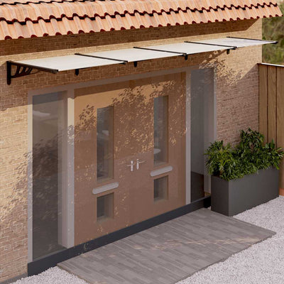 Vidaxl Door auvent 396x90 cm Polycarbonate noir et transparent